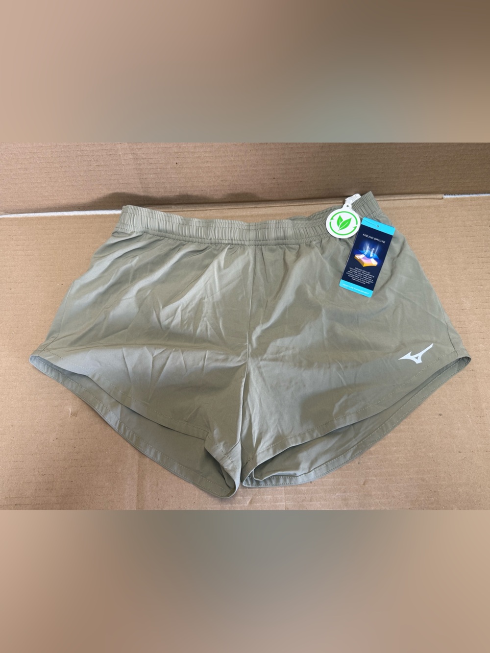 Mizuno Olive Green Athletic Running Shorts